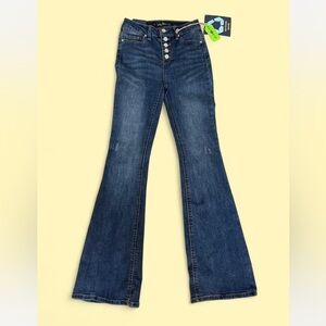 Indigo Rein Dark Blue Flare Jeans